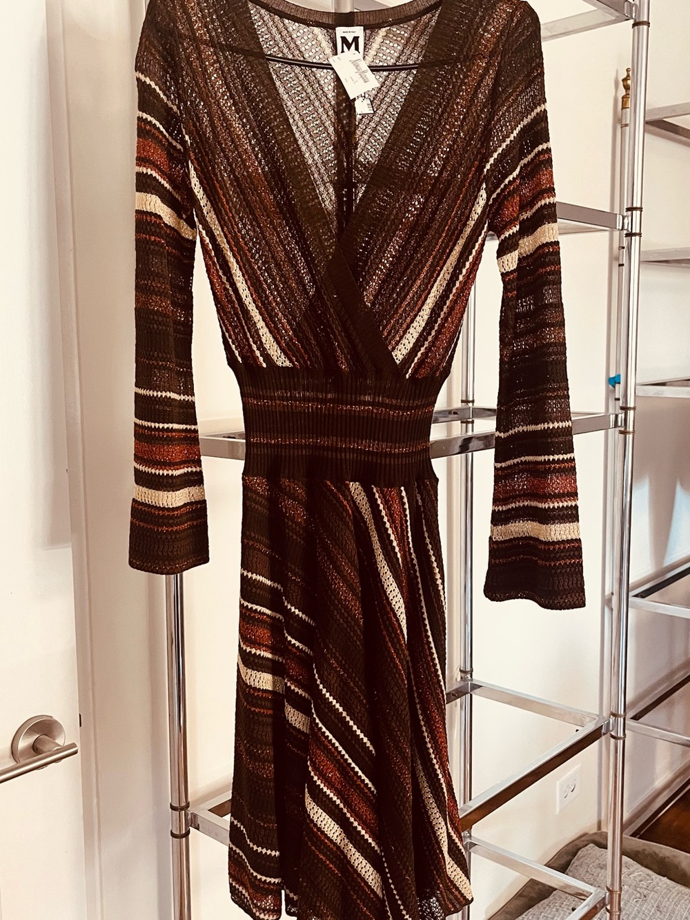 Missoni Striped Knit Wrap Dress sz 42 EU